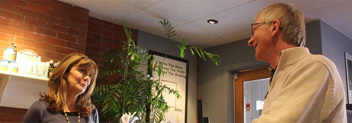 Chiropractic Peterborough ON Patient at Front Desk Chiropractic Peterborough ON Patient at Front Desk